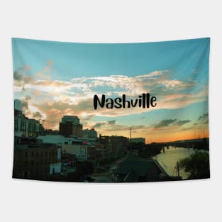 Cool sunset photography of Nashville Tennessee skyline sunset sky USA city break Tapestry