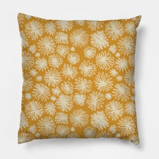 Yellow Flowers Pattern Boho Pillow