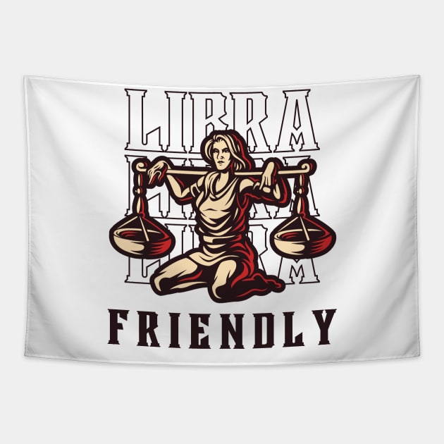 Libra The Friendly Zodiac Sign Tapestry by Creativity Haven