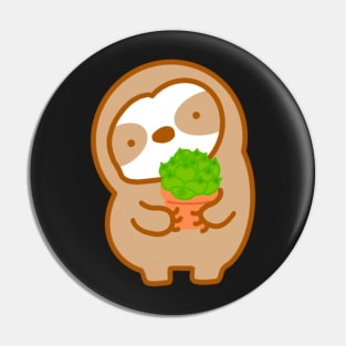 Easily Distracted By Succulents Sloth Pin