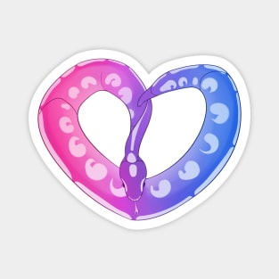 Ball Python Heart (Bi Pride Design) Magnet