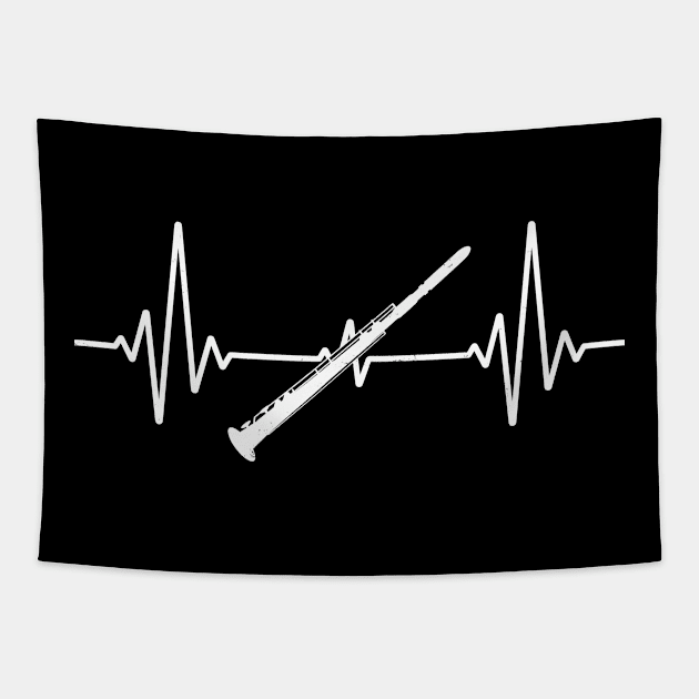 Clarinet Heartbeat Musicians Musical Instrument Tapestry by swissles