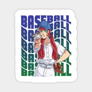 Baseball Player Boys Girls Youth Female Pitcher Sports Magnet