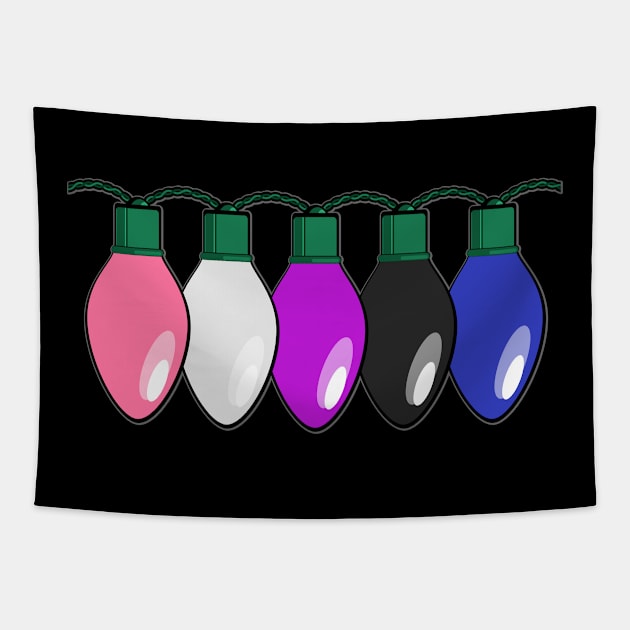 Genderfluid Pride Christmas Lights Tapestry by wheedesign