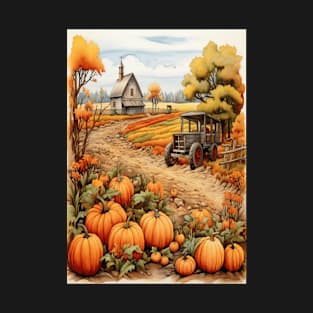 Pumpkin Harvest Fall Farm T-Shirt