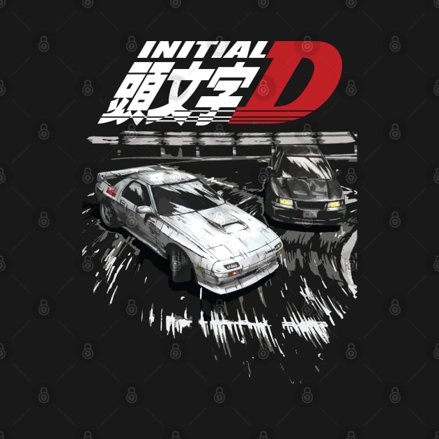 Initial D - Mountain Drift Racing Tandem EVO iii vs FC rx-7 by cowtown_cowboy