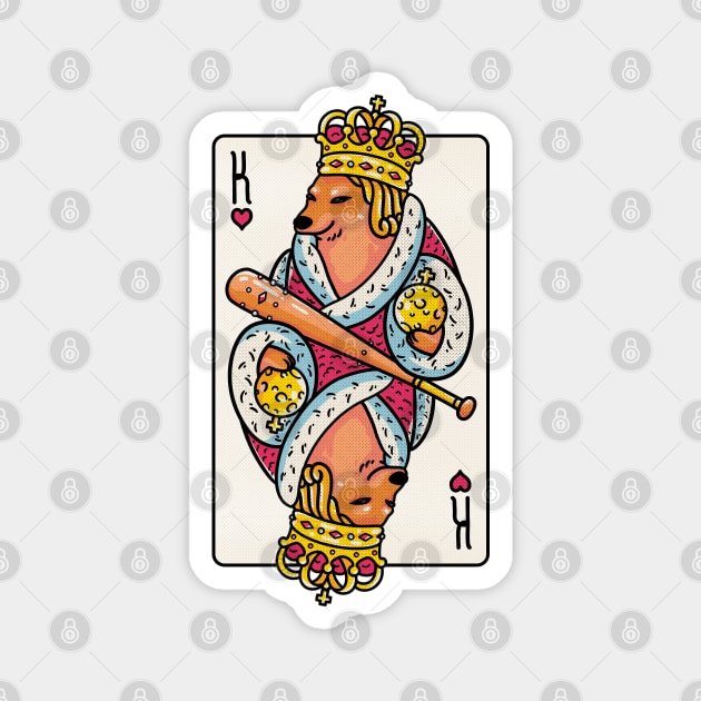 Cheems - The King | King of Hearts Playing Card | Shibe | Shiba Inu Magnet by anycolordesigns