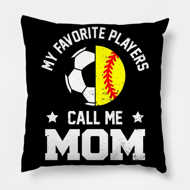 My Favorite Soccer Player Calls Me MOM Funny MOM Pillow by rhazi mode plagget