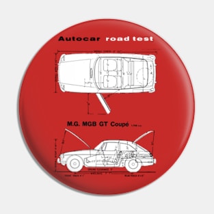 MG MGB GT - road test data blueprint cutaway Pin