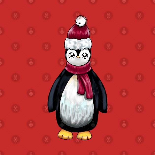 Santa Hat Penguin by Lady Lilac