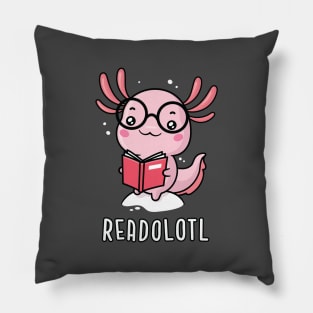 Readolotl - Funny Reading Axolotl Pillow