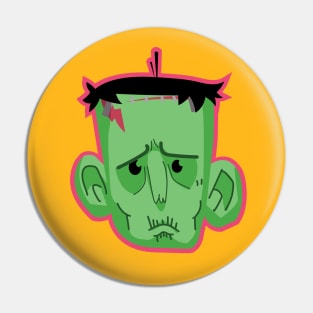 Sad Frankie (Pink Outline) Pin