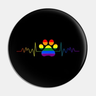 Lovely Lgbt Gay Pride Heartbeat Dog Paw Lesbian Gays Love Pin