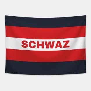 Schwaz City in Austrian Flag Tapestry