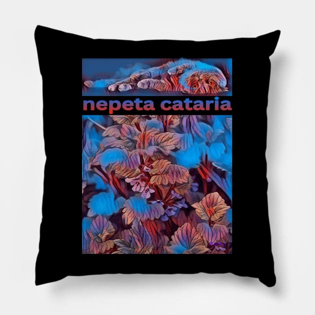 Cats on Catnip-psychedelic Pillow by Rattykins