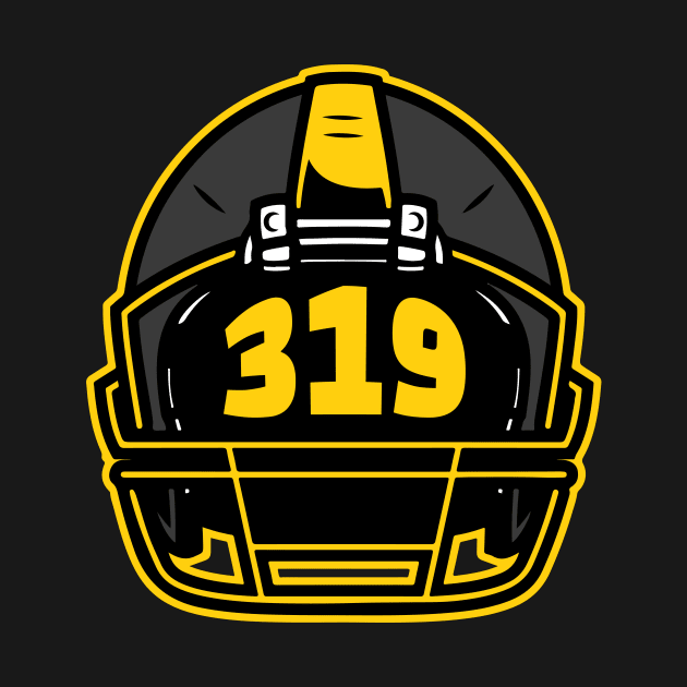 Retro Football Helmet 319 Area Code Iowa City Iowa Football by SLAG_Creative