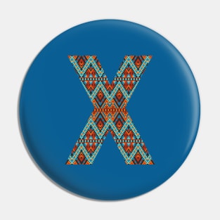 Letter X- boho design Pin