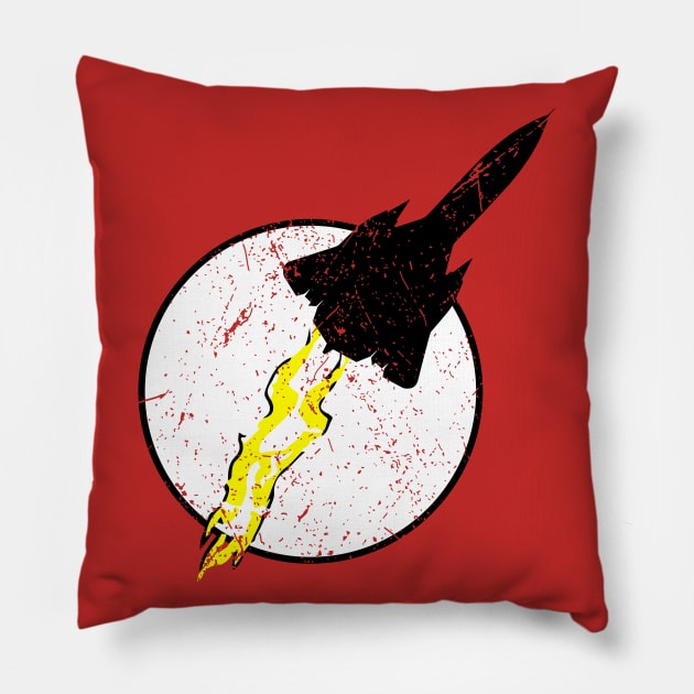 SR-71 Blackbird Thunder Logo Pillow by Mandra