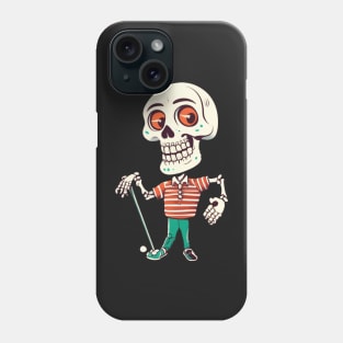 Bone to Tee Funny Golfing Skeleton Golfer Halloween Pattern Phone Case