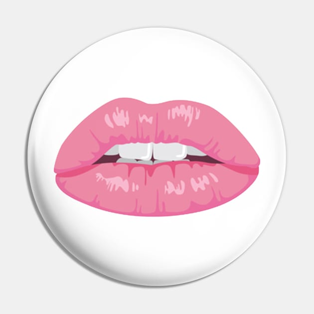 Funny Woman Mouth and Pink Lips Pin by Redmart