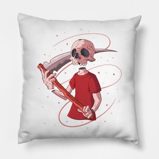 Japanese Sci-fi Skeleton - Vector art illustration Pillow