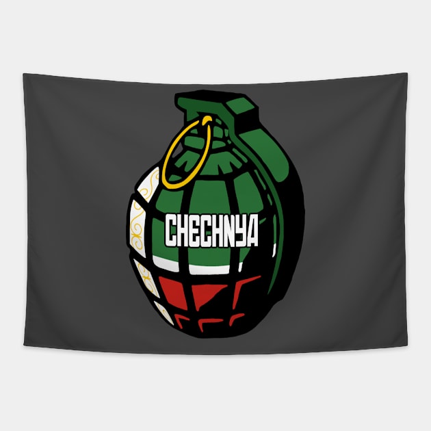 Chechen Born Fighter. Chechnya Flag Tapestry by Jakavonis