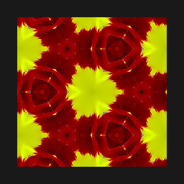 Red Yellow Chysanthemum Pattern Number 2 Suns by BubbleMench
