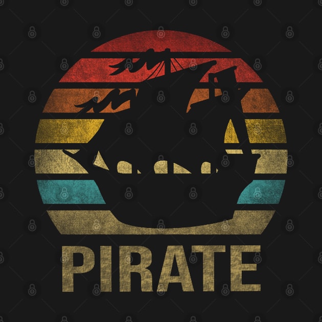 Pirate Ship Pirates Retro Sunset by The Agile Store