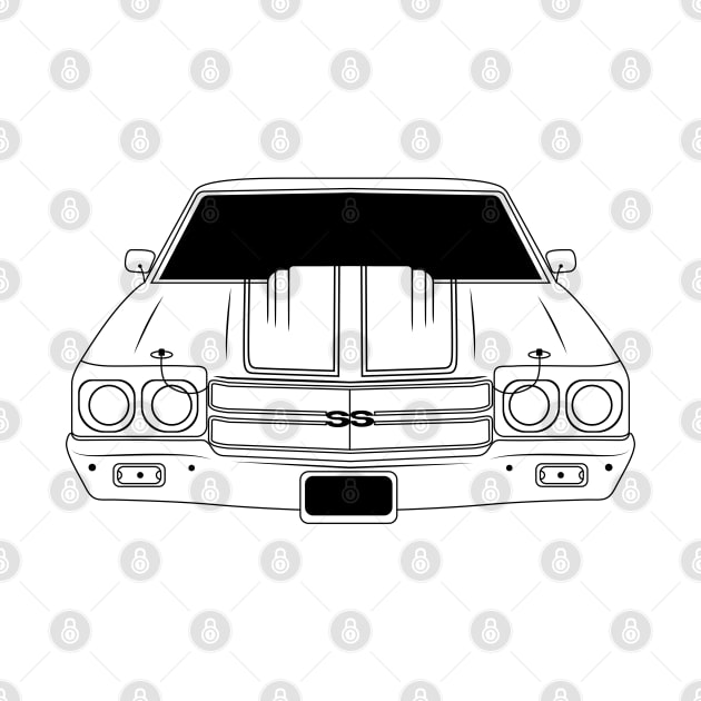 Chevrolet Chevelle SS Black Outline by kindacoolbutnotreally