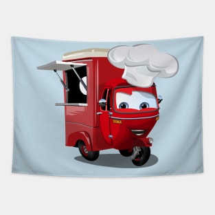 Cartoon food truck scooter Tapestry