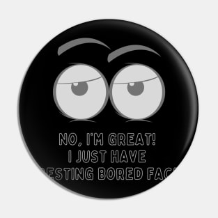 Resting Bored Face Pin
