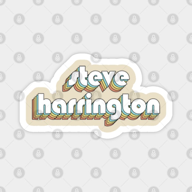 Steve Harrington Retro Rainbow Typography Faded Style Magnet by Paxnotods