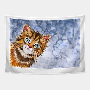 Ginger Kitty Cat painting Tapestry