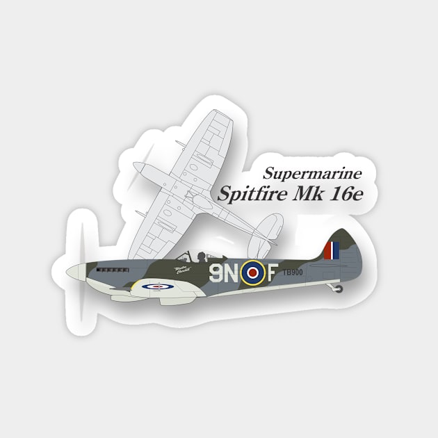 Supermarine Spitfire 16e Magnet by GregThompson