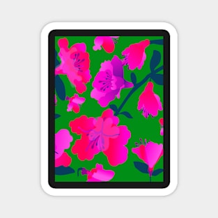 Floral madness on green Magnet