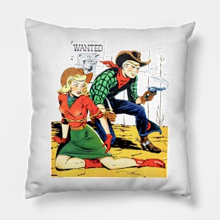 Wanted Cowboys Cowgirl Western Broncho Bill Vintage Comic Book Pillow