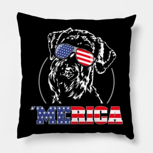 Giant Schnauzer American Flag Merica patriotic dog Pillow