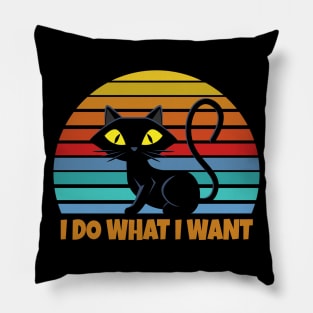 Vintage Black Cat Lover Pillow