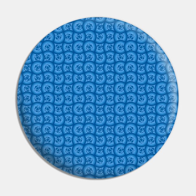 Retro Inspired D20 Circles Seamless Pattern - Blue Pin by GenAumonier