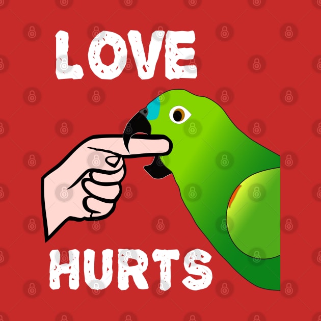 Love Hurts Blue Front Amazon Parrot Biting  (Ver.2) by Einstein Parrot