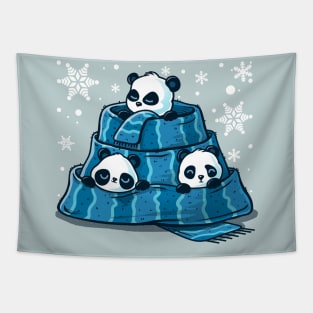 Winter Pandas - Hibernation mode ON Tapestry