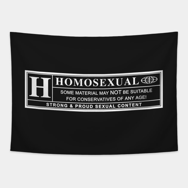 homosexual warning laberl Tapestry by chromatosis