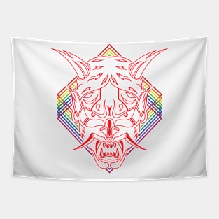 Retro Red Shinigami Tapestry