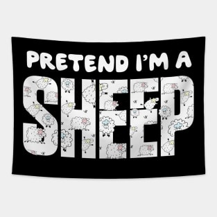 Pretend I'm A Sheep Funny Lazy Simple Halloween Costume Tapestry