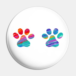 Two Cats Colorful Paws Pin