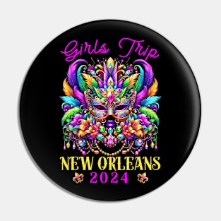 Girls Trip New  2024 Women Girl Mardi Gras Mask Beads Pin