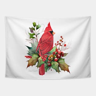 Cardinal Christmas on Shiplap A Tapestry