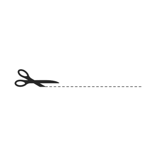 Scissors With Cut Line Illustration T-Shirt