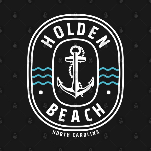 Holden Beach, NC Anchor on Ocean Waves by Contentarama