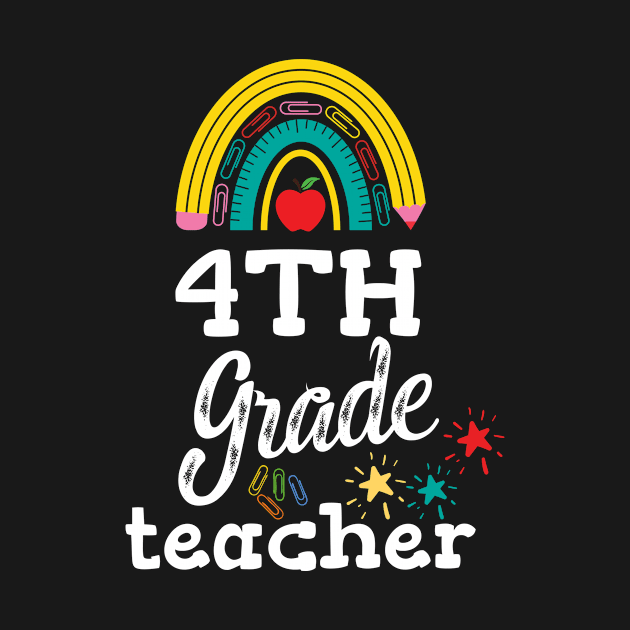 4th Grade Teacher, Cute Colorful Fourth Grade Teacher by Artaron